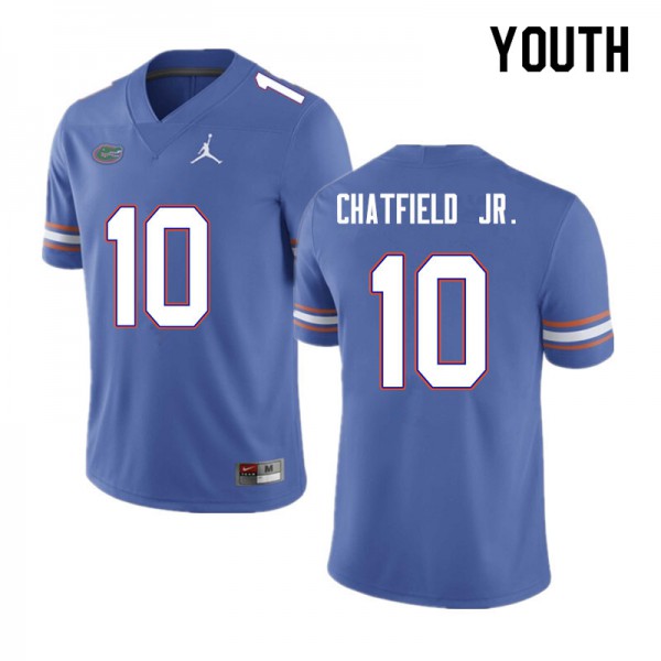 Youth #10 Andrew Chatfield Jr. Florida Gators College Football Jerseys Blue